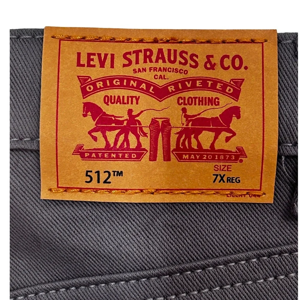 Levi's‎ 512 Slim Taper Boys Gray Wonderknit Jeans Size 7X NWT